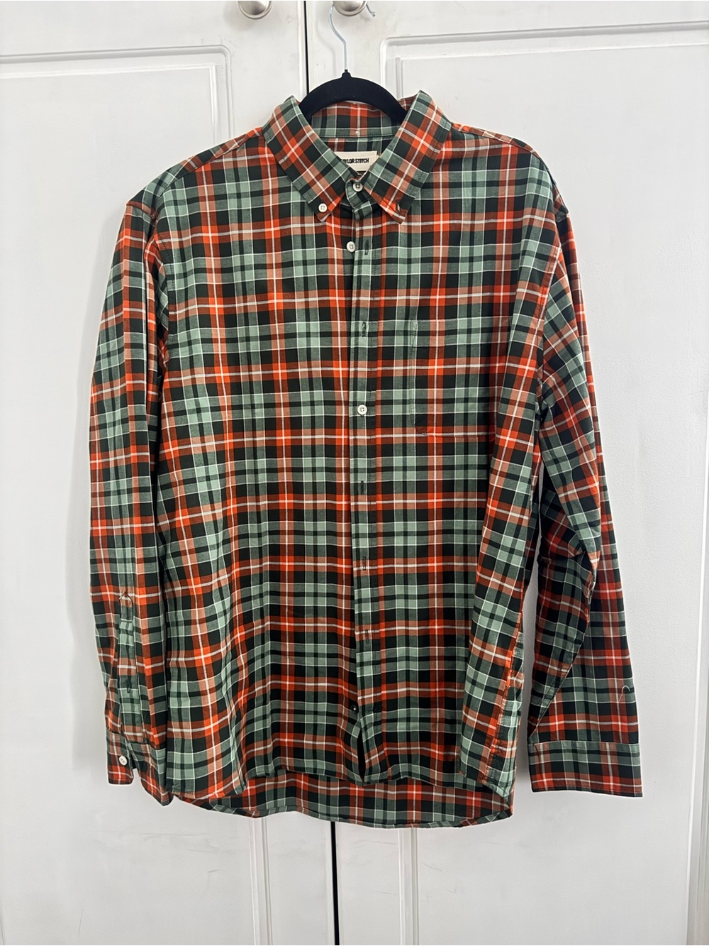 Taylor Stitch Green & Orange Plaid Button-Down Shirt